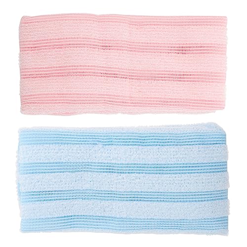 CLISPEED Peeling Badetücher 2 Stück Lange Duschtücher Für Effektives Körperpeeling Hautreinigungstücher Aus Weichem Material Blau Und Pink Für Zuhause Und Wellness von CLISPEED
