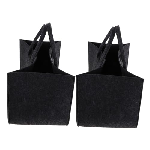CLISPEED 2 Stück Filz Einkaufstasche mit Großer Kapazität Umweltfreundlicher Handtaschen Organizer für Alltag und Lagerung Stabiler Stoffbeutel in Elegantem Schwarz von CLISPEED
