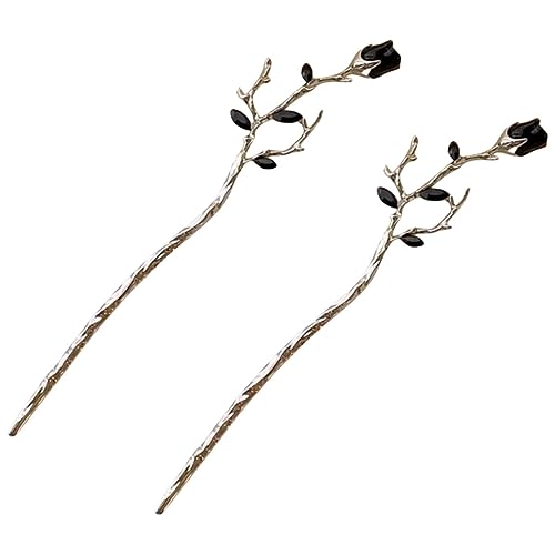 CLISPEED 2 Stück Flower Haarstäbe aus Metall Haarnadeln für Damen Hochzeits Haarschmuck Chignon Pins Geeignet für Verschiedene Haarfarben und Styles von CLISPEED