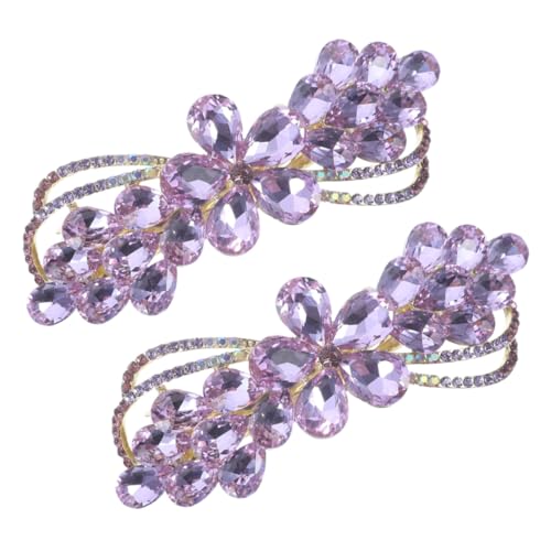 CLISPEED 2 Stück Funkelnde Haarklammern mit Blumenmotiv Strasssteine Robuste Metallclip Eleganter Haarschmuck für Damen Geeignet für Dickes Haar Vielseitig für Hochzeit und Alltag von CLISPEED
