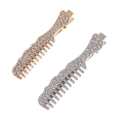 CLISPEED 2 Stück Glitzernde Haarklammern in Kammform mit Funkelnden Strasssteinen Glatte Oberfläche Modische Haarspangen für Damen Geeignet für Alltag Hochzeit und Party Geschenkidee von CLISPEED