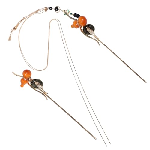 CLISPEED 2 Stück Gourd Haarspangen mit Quastenanhängern Traditionelle Bun Halter für und Mädchen Vintage Haaraccessoires von CLISPEED