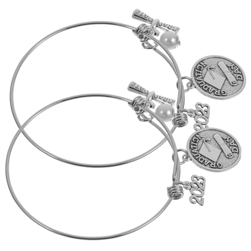 CLISPEED 2 Stück Graduation Bangle Verstellbar Zertifikatsrolle Armband für High School Seniors Damen Herren von CLISPEED