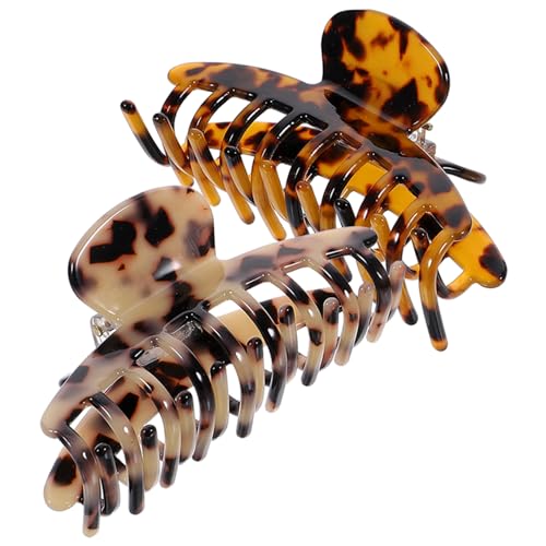 CLISPEED 2 Stück Große Haarklammer Leopardenmuster Acetat Haarspangen Stark Haltbar Für Dickes Und Dünnes Haar Damen Alltags Styling Zubehör von CLISPEED