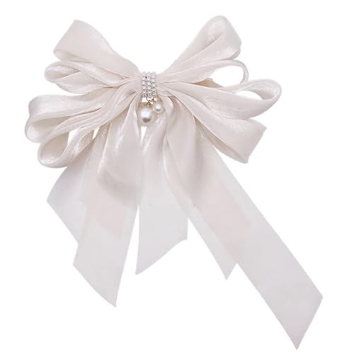 CLISPEED 2 Stück Große Haarschleife mit Perlen Modische Haarklammer für Frauen Fester Griff für Dickes und Dünnes Haar Langlebiger Haarschmuck für Stilvolles Styling Cremeweiß von CLISPEED