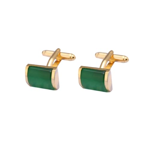 CLISPEED 2 Stück Grüne Opal Manschettenknöpfe Herren Kreative Hemdmanschetten Schmuck für Anzug Hochzeit Business Geschenk von CLISPEED
