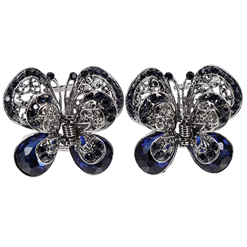 CLISPEED 2 Stück Haarklammern Damen mit Strass Schmetterlings Haarspangen für Frisuren Haaraccessoire für Partys und Besondere Anlässe Blau CLISPEED 2 Stück Haarklammern Damen mit Strass Schmetterlings Haarspangen für Frisuren Haaraccessoire für Partys und Besondere Anlässe Blau von CLISPEED