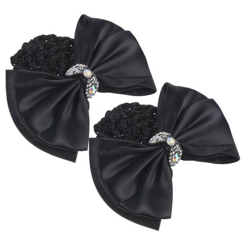 CLISPEED 2 Stück Haarnetz mit Schleife Atmungsaktive Haarknoten Abdeckung Leichter Haarschmuck für Damen Geeignet für Krankenschwestern und Stewardessen Stilvoller Haarnetz Clip für von CLISPEED