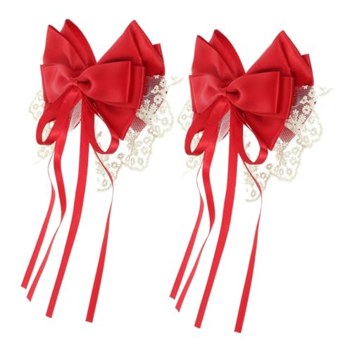 CLISPEED 2 Stück Haarschleifen Clips Damen Haarklammern aus Spitze Metall Süße Schleifen Haarschmuck für Flechtfrisuren und Alltag Komfortabel und Stilvoll für Frauen Mädchen von CLISPEED