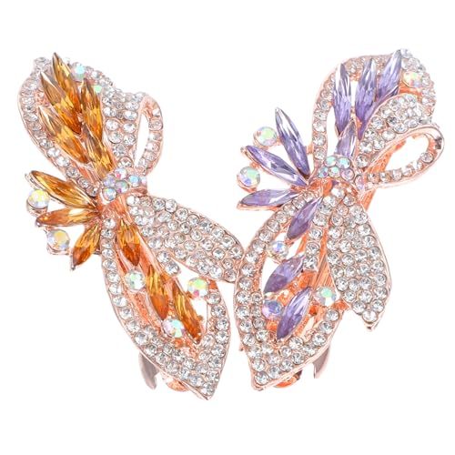 CLISPEED 2 Stück Haarspangen Strass Haarklammern Metall Haarclips Glänzende Accessoires für Damen Hochzeit Party Alltag von CLISPEED