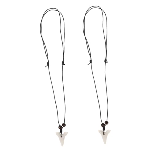 CLISPEED 2 Stück Haifischzahn Halskette für Damen Einzigartiger Schmuck mit Gestaltetem Anhänger für Partys Langlebigem Harzmaterial Gefertigt von CLISPEED