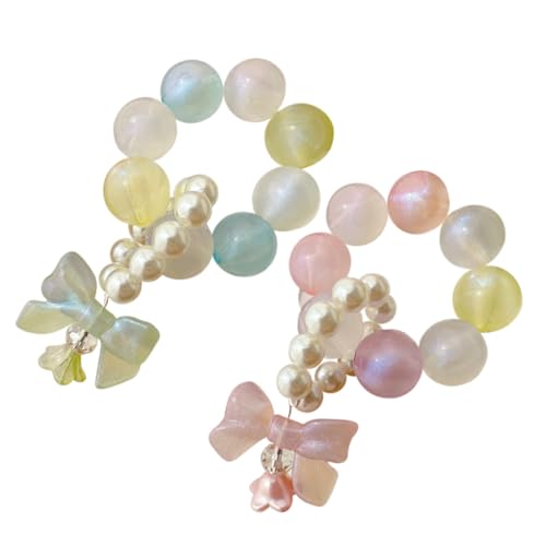 CLISPEED 2 Stück Handykette Perlen Leichte Acrylperlen Lanyards Vielseitige Handgelenkschlaufe und Schlüsselanhänger Buntes Kawaii Phone Charm Geeignet für Smartphone und von CLISPEED
