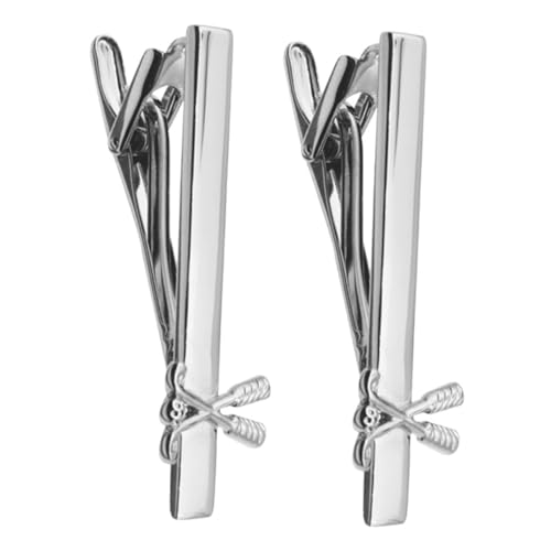 CLISPEED 2 Stück Herren Krawattenklammern aus Zinklegierung Stilvolle Golf Tie Clips für Business und Hochzeit Robustes Vielseitiges Anzugzubehör für Professionelle Garderobe von CLISPEED