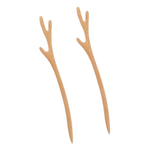 CLISPEED 2 Stück Holz Haarstäbchen im Chinesischen Vintage Stil Teiliges Langlebige Natürliche Haarnadeln für Frauen Sicherer und Haarstyling für Besondere Anlässe von CLISPEED