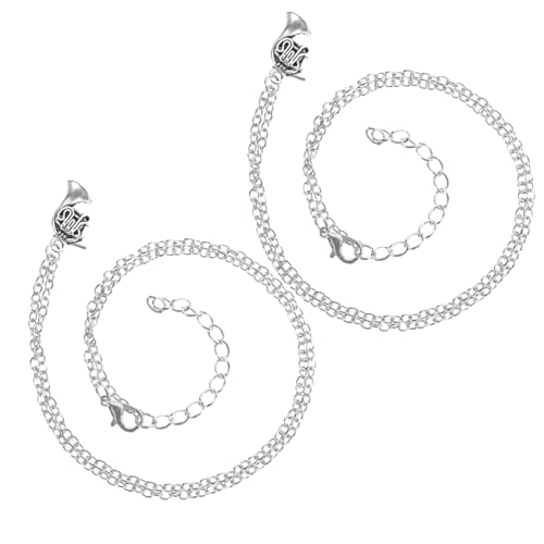 CLISPEED 2 Stück Horn Anhänger Halskette Französisches Horn Design Musikliebhaber Schmuck Damen Herren Modisch Langlebig von CLISPEED