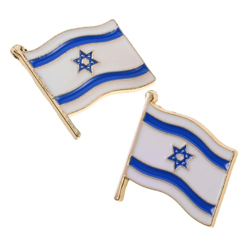 CLISPEED 2 Stück Israel-brosche Pin-banner Rucksackständer Abzeichen Brosche Aufnäher Mit Israelischer Flagge Amerikanische Flagge Pins Revers Pin Der Amerikanischen Flagge Legierung von CLISPEED