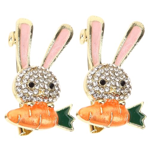 CLISPEED 2 Stück Kaninchen Broschen aus Langlebiger Legierung Niedliche Tier Anstecknadeln für Kleidung und Rucksack Cartoon design Dekorative Pins für Damen Geschenkidee zu Weihnachten von CLISPEED