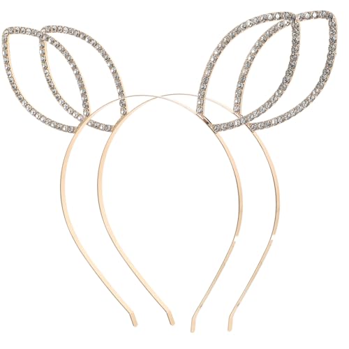 CLISPEED 2 Stück Kaninchenohren Haarreif mit Strass für Partys und Hochzeiten Leichtes Rutschfestes Kostümzubehör mit Elegantem Design und Luxuriösem Flair von CLISPEED
