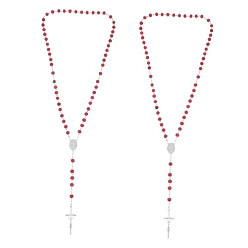 CLISPEED 2 Stück Katholische Perlenarmbänder Elastisch Langlebig Religiöse Schmuck Geschenke für Damen und Herren zu Weihnachten von CLISPEED