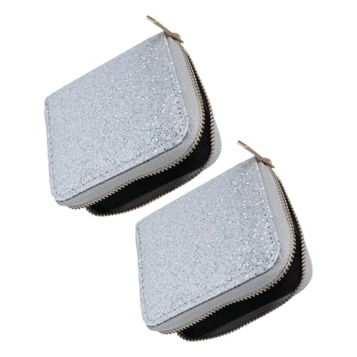 CLISPEED 2 Stück Kleine Damen Sequin Geldbörse mit Reißverschluss Kompakte Münzbörse für Reisen Shopping Anlässe von CLISPEED