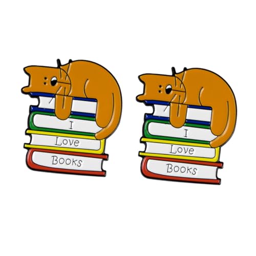 CLISPEED 2 Stück Kreative Katzen broschen mit Buchmotiv Modische Anstecknadeln für Mädchen Vielseitiger Brustschmuck für Kleidung Taschen Hüte und Schals Langlebiges Material Stilvolle von CLISPEED