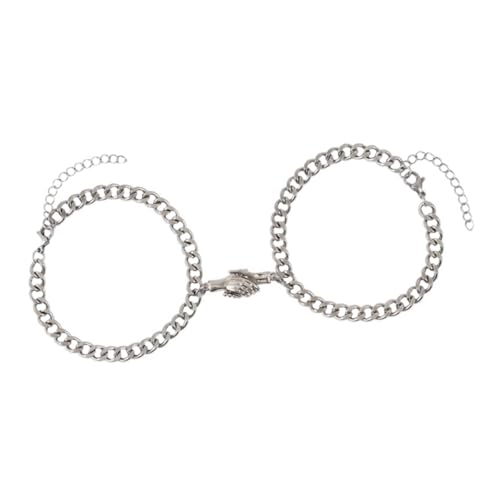 CLISPEED 2 Stück Kreatives Pärchen Armband aus Magnetische Ketten für Freundschafts und Geschenkarmband zum Valentinstag Langlebig und Leicht Dekorativ für Alltag und Feier von CLISPEED