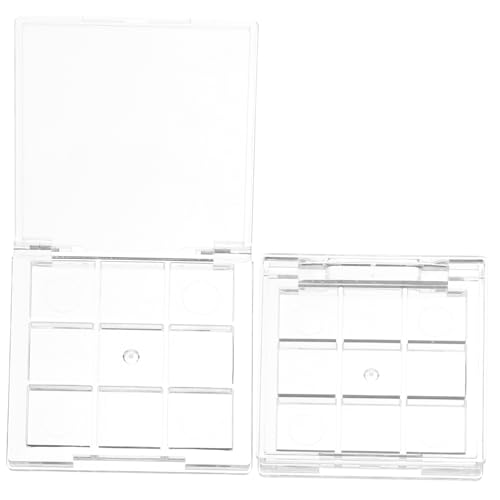 CLISPEED 2 Stück Leere Nachfüllbare Lidschattenbox Kompakte Transparente Kosmetik Organizer für DIY Make Up Fächer Mini Palette für Lidschatten und Highlighter Handlich für Unterwegs von CLISPEED