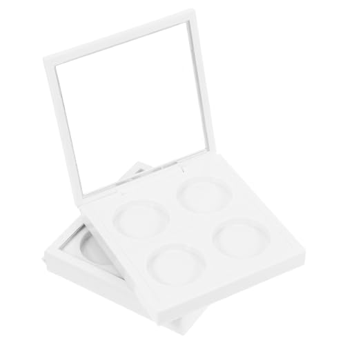 CLISPEED 2 Stück Leere Weiße Lidschattenbox mit Fächern und Magnetverschluss Innendurchmesser Kompakte Make Up Aufbewahrung für Lidschatten Puder DIY Kosmetik Organizer von CLISPEED