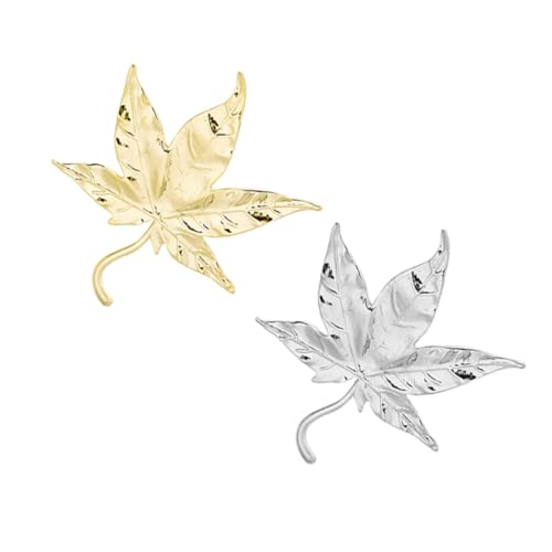 CLISPEED 2 Stück Maple Leaf Broschen aus Kreative Ahornblatt Form Anstecknadeln für Damen Vielseitige Kleidungsschmuck für Jacken Schals Hüte und Taschen von CLISPEED