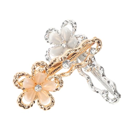 CLISPEED 2 Stück Metall Haarspangen mit Blumenmotiv Sommer Haar accessoires Langlebige Damen Haarklammern für Alltag Party und Arbeit Angenehmer Sitz Modisch und Vielseitig von CLISPEED