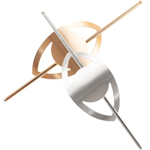 CLISPEED 2 Stück Metall Haarstäbe Für Dutt Haarnadeln Für Frauen Und Mädchen Gold Silber Verstellbar Für Hochsteckfrisuren Haarschmuck Für Besondere Anlässe von CLISPEED