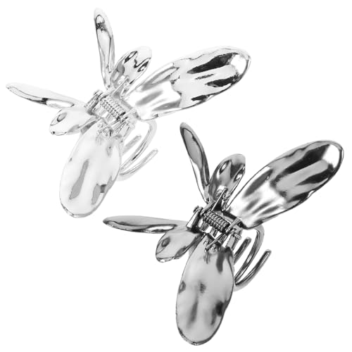CLISPEED 2 Stück Metallic Schmetterling Haarspangen Starke Haarklammern mit Modischem Design Fester Sitz für Dickes und Dünnes Haar Einfache Anwendung Dekorative Styling Clips für Damen von CLISPEED