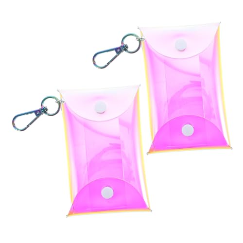 CLISPEED 2 Stück Mini Münzbeutel aus Robustem PVC Transparente Aufbewahrungstasche für Schlüssel Ohrhörer Kosmetik und Kleingeld Kompakt und Vielseitig für Damen und Alltag von CLISPEED