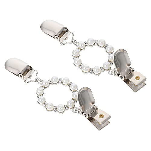 CLISPEED 2 Stück Mode Schalklammer Strickjacken Clip mit Funkelnden Kristallperlen Vielseitige Cardigan Schnalle für Damen Eleganter Schalhalter für Kleidung und Accessoires von CLISPEED