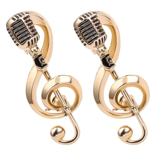 CLISPEED 2 Stück Musik Brosche Musical Mikrofon Broschenstifte Stilvoll Email Pin Brosche zum Thema Musik Broschennadeln mit Musiknoten für Damen Festtagsbroschen für Damen Legierung Golden CLISPEED 2 Stück Musik Brosche Musical Mikrofon Broschenstifte Stilvoll Email Pin Brosche zum Thema Musik Broschennadeln mit Musiknoten für Damen Festtagsbroschen für Damen Legierung Golden von CLISPEED