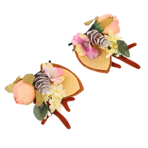 CLISPEED 2 Stück Niedliche Hirschgeweih Haarclips Leichtes Haarschmuck für Weihnachten Damen und Mädchen Modische Geweih Ohr Haarnadeln Langlebig und Angenehm zu Tragen von CLISPEED