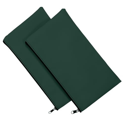 CLISPEED 2 Stück PU Leder Banktasche mit Reißverschluss Teiliges Sichere Geld und Dokumententaschen für Bargeld Quittungen Karten Multifunktional für Bankangestellte Lehrer Studenten von CLISPEED