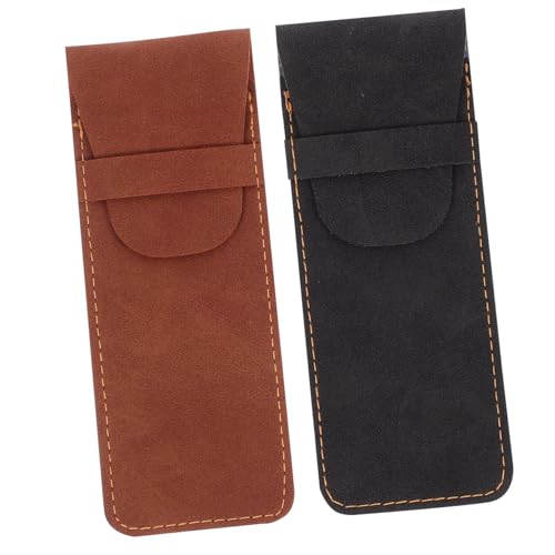 CLISPEED 2 Stück PU Leder Stiftetui Vintage Stifthalter für Füller und Kugelschreiber Schwarz und Braun Praktische Stiftaufbewahrung für Zwei Schreibgeräte CLISPEED 2 Stück PU Leder Stiftetui Vintage Stifthalter für Füller und Kugelschreiber Schwarz und Braun Praktische Stiftaufbewahrung für Zwei Schreibgeräte von CLISPEED