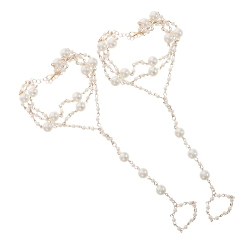 CLISPEED 2stücke Fußkettchen Mit Perlen Für Damen Verstellbare Fußschmuckkette Bequemes Zehenringdesign Leichter Komfort Für Strand Und Party Sommerlicher Fußschmuck von CLISPEED