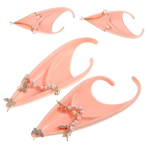 CLISPEED 2 Stück Perlenkette Ohrstecker Zarte Schmetterlings und Elfenohren Ohrringe für Cosplay Party und Alltag Leicht Elegant für Damen CLISPEED 2 Stück Perlenkette Ohrstecker Zarte Schmetterlings und Elfenohren Ohrringe für Cosplay Party und Alltag Leicht Elegant für Damen von CLISPEED