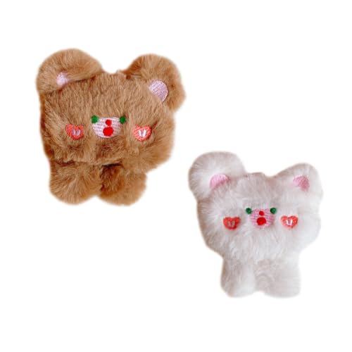 CLISPEED 2 Stück Plüsch Bären Broschen Cartoon Brosche Anstecker für Rucksack Kleidung Hüte Taschen Leicht Niedlich Vielseitig für DIY Basteln und Modische Accessoires von CLISPEED