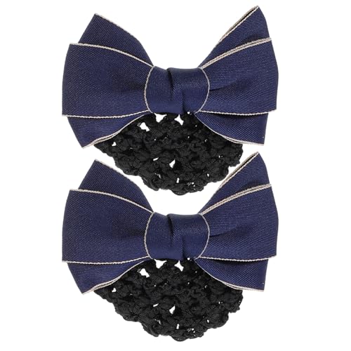 CLISPEED 2 Stück Professionelles Haarnetz für Frauen mit Schleife Klassisches Blaues Haarnetz Snood Eleganter Haarschmuck für Dutt und Pferdeschwanz Geeignet für Damen und Mädchen von CLISPEED