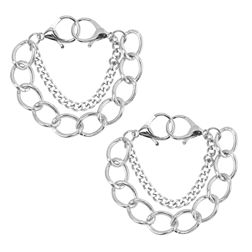 CLISPEED 2 Stück Punk Schuhkette Teiliges Metall Schuhschmuck mit Schnalle Robuste Schuhdekoration für Sandalen und Clogs Einfacher Anbau Stylische Gothic Ketten für Herren und Damen von CLISPEED