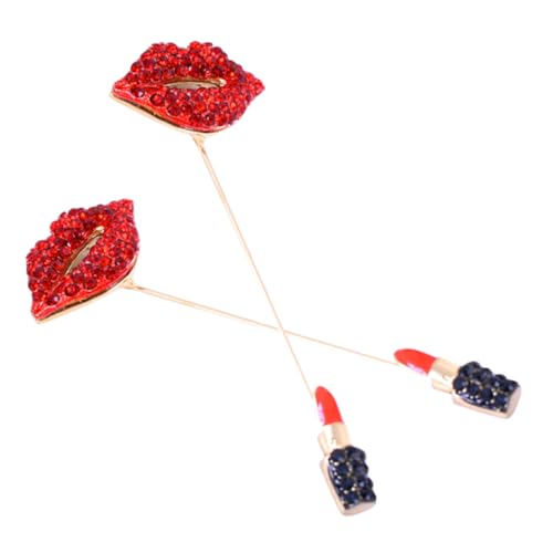 CLISPEED 2 Stück Rote Lippen Brosche Strass Verzierung Pin für Kleidung Rucksack Schal Mode Schmucknadel Damen Mädchen Langlebig Dekorativ Modisches Accessoire CLISPEED 2 Stück Rote Lippen Brosche Strass Verzierung Pin für Kleidung Rucksack Schal Mode Schmucknadel Damen Mädchen Langlebig Dekorativ Modisches Accessoire von CLISPEED