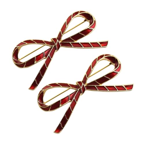CLISPEED 2 Stück Rote Zinklegierung Broschen Schleife Party Anstecker Schmuck für Kleider Blusen und Schals Accessoire von CLISPEED