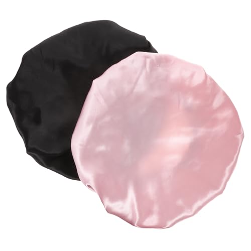 CLISPEED 2 Stück Satin Schlafhaube Verstellbar Elastisch Haarschutz Nachtkappe für Damen und Mädchen Hautfreundlich Feuchtigkeitserhaltend Geeignet für Lockenpflege und Haarschutz Beim von CLISPEED