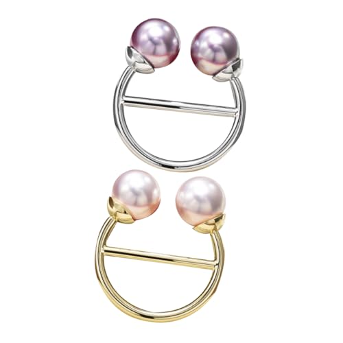 CLISPEED 2 Stück Schal Schnallen für Kleidung Praktische Knotensicherung für T Shirts Kleider und Schals Robuste und Stilvolle Accessoires Gold Weiß und Silber von CLISPEED