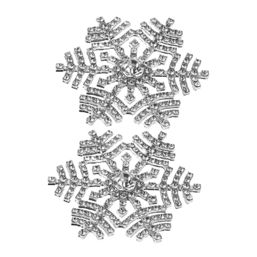 CLISPEED 2 Stück Schneeflocken Broschen mit Strass Anstecknadeln Legierung für Pullover und Schals Elegantes Accessoire für Damen von CLISPEED