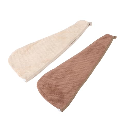 CLISPEED 2 Stück Schnelltrocknende Mikrofaser Haartrockenkappe Dicke Saugfähige Kopfhaube für Frauen Weicher Strapazierfähiger Haarwickel zum Schnellen Trocknen und Schutz Beim Schlafen von CLISPEED