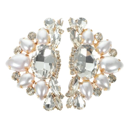 CLISPEED 2 Stück Schuh Clips mit Perlen Abnehmbare Schuhschnallen für Hochzeits und Abend Schuhe Dekorative Accessoires für Frauen von CLISPEED